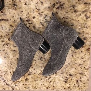 Zara Silver Sock Booties, size 6.5